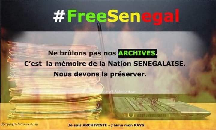 archives de la faculté des lettres  incendiées, appel des archivistes sénégalais.